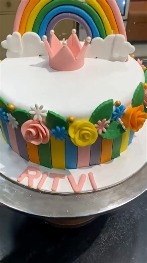 Rainbow 🌈 cake design #cakedecoration #short video #