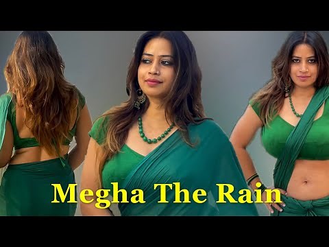 Megha The Rain, in gorgeous and hot plane green saree. Saree lover, saree fashion #sareelover