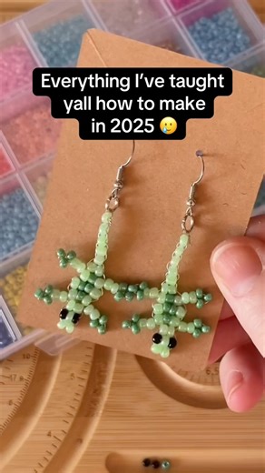 Everything I’ve taught yall in 2025 🥲 what was your favorite? #beadtutorials #craftideas