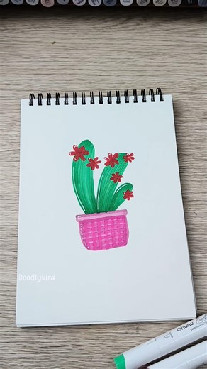 easiest cactus 🌵 plant with cute planter#cactus#doodlykira #adultcoloring #doodleart #art