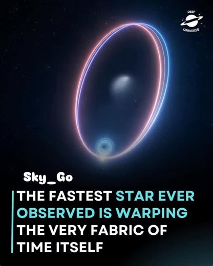 Sky_Go on Instagram: "Astronomers have spotted a star moving faster than anything ever recorded, a cosmic speedster defying imagination. This incredible star isn’t just racing through space at unimaginable velocity, it’s also bending time itself with its powerful gravitational influence. Stars like this remind us that the universe is far more mysterious and extreme than we ever imagined. Known as a hypervelocity star, it was likely kicked out of its original galaxy or flung by a supermassive bla