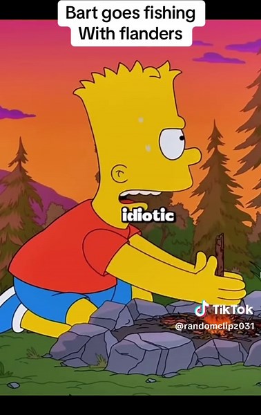 Bart Simpson's Fishing Adventure with Flanders