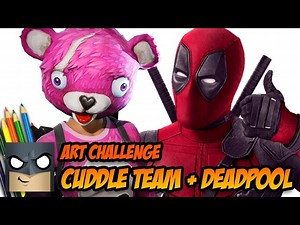 ART CHALLENGE | Cuddle Team Leader   Deadpool | Amazing Fusion Art Tutorial - Videos For Kids