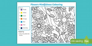 Flower Mindfulness Colour-by-Number Activity