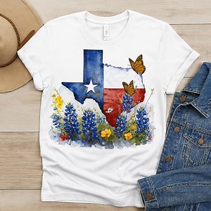 Texas Flag Bluebonnet PNG - Digital Download for T-shirts, Mugs & Wall Art - Etsy