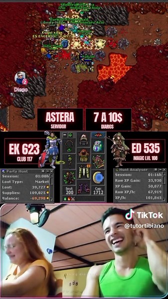 Otra hunt con los free en hellspawns, que podría salir mal? 😂😂 #tibia #tibiagame #livefest2024