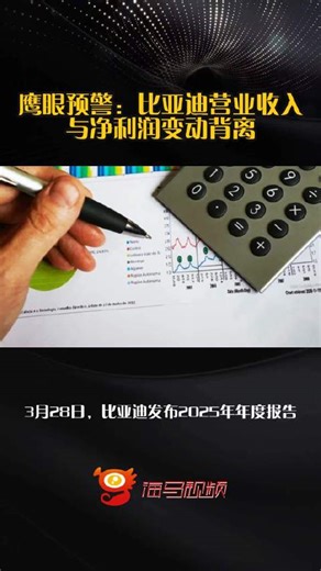 鹰眼预警：比亚迪营业收入与净利润变动背离