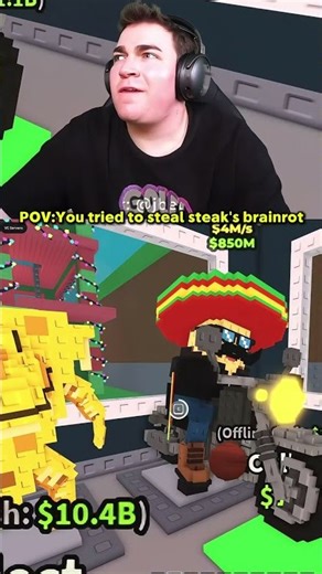 Steak Let Him In His Private Server and This Happened #shorts #stealabrainrot #steak #roblox