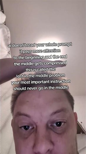 this is a documented failure mode in large language models — attention degrades in the center of