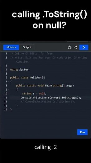 Convert.ToString() vs .ToString() in C# | The REAL Difference Explained in 60 Seconds #csharp