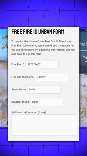 Free Fire I'd Unban Form 😍🔥 #freefire #shorts #id #form #unban