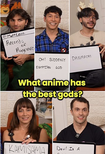 They were asked which anime has the best gods, but one of them got a different question. Can they figure out who the imposter is?? Contestants: @Matt Leonetti @shinycorygonz Chels, Kai and Neo #thedevilisaparttimer #recordofragnarok #animegame #animefunny