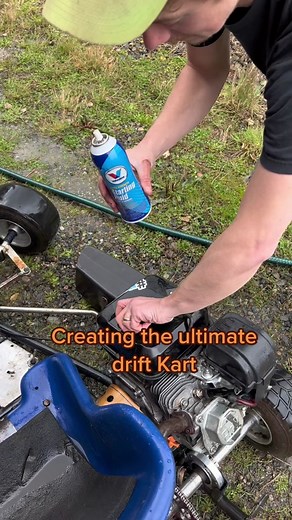 Powered by starter fluid and dreams. Also, that did not last long. #gokart #dirft #pvc #starterfluid #diy #