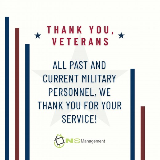 This Veteran's Day we honor and thank all past and present military personnel for their sacrifices and service. Thank you! #VeteransDay #ThankYou | NS Management