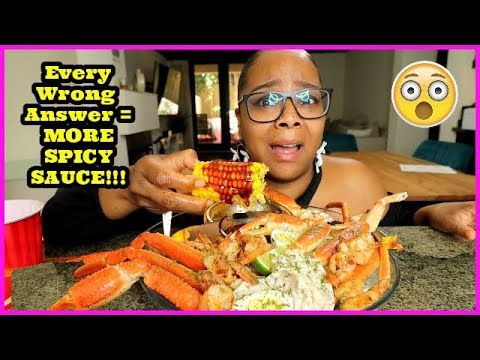 2X SPICY SEAFOOD BOIL MUKBANG TRIVIA CHALLENGE! WIFE CONTROLS THE HEAT LEVEL!