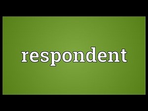 Respondent Meaning
