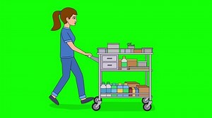clip-1088381743-nurse-push-trolley-medical-equipment-animation-on