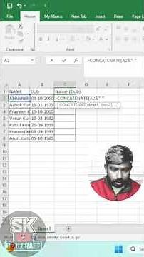 How to Merge Two Text Cells in excel CONCATENATE#excel