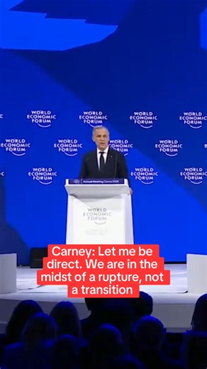 Carney: "American hegemony in particular helped provide public goods, open sea lanes, a stable financial system, collective security ... this bargain no longer works. Let me be direct. We are in the midst of a rupture, not a transition ... recently, great powers have begun using economic integration as a weapon. Tariffs as leverage" Carney's lament reveals Trump's tragic irony: tariffs sold as leverage became America's self-inflicted exile. The architect of rupture now drowns in its echoes. Proo