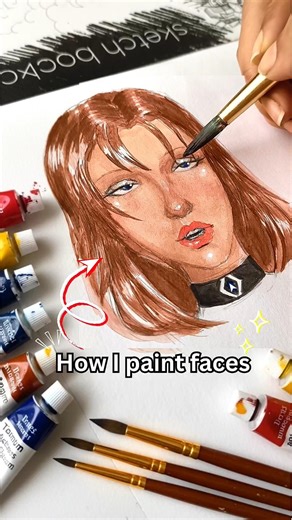 This is how I paint faces | watercolor✨ #art #watercolor #painting