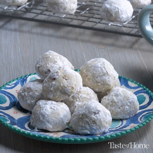 This sweet, nutty pecan balls recipe is a delight any time of the year. Get the recipe for Pecan Meltaways: https://trib.al/Tiu0JLi | Taste of Home