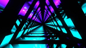 Turquoise and Purple Moving Triangle Neon Source Background VJ Loop in 4K