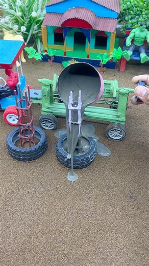 😱 Amazing Mini Tractor Making Cement Pillar | DIY Real Working Construction Machine 🚜 #shorts