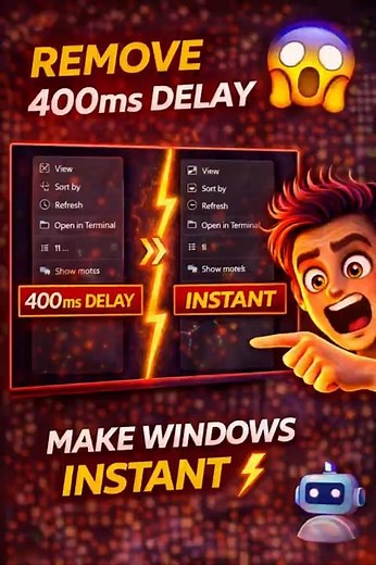 Right Click Menu Slow? Fix Windows Delay Instantly 🔥 | MenuShowDelay Trick