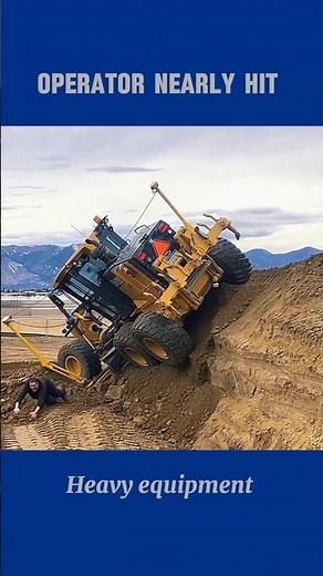 Heavy equipment operator nearly hit by falling object #shorts