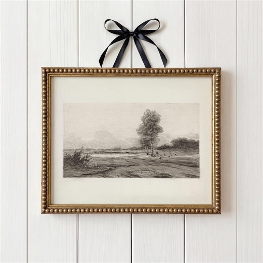 Vintage Landscape Sketch Printable Wall Art, Antique Countryside Drawing (digital Download) - Etsy
