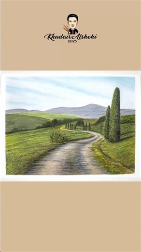 Aesthetic Landscape Drawing Process ☁️🎨✨