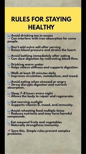 10 Daily Health Rules That Keep Your Body Strong and Balanced #healthawareness #dailyhealth