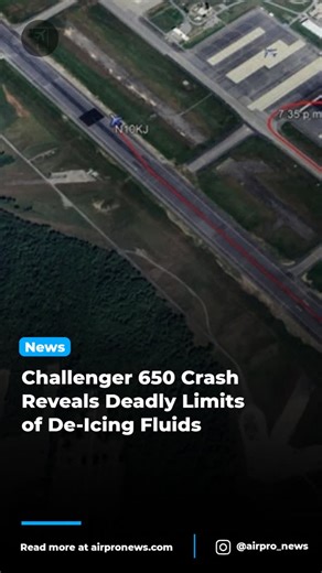 AirPro News on Instagram: "A Bombardier Challenger 650 crashed shortly after takeoff from Bangor International Airport on January 25, 2026, resulting in six fatalities. The Aircraft Owners and Pilots Association (AOPA) analysis points to wing contamination caused by exceeding the anti-icing fluid's holdover time during a severe winter storm. The aircraft was treated with Type IV anti-icing fluid approximately eight minutes before takeoff clearance. Under the reported weather conditions of 3/4 mi