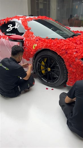 Rose Covered Ferrari! 😱🌹 #ferrari #supercars #roses | Supercar Blondie