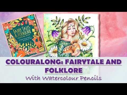 COLORALONG | Emelie Lidehall Oberg – Fairytales & Folklore | with Watercolor Pencils |ADULT COLORING