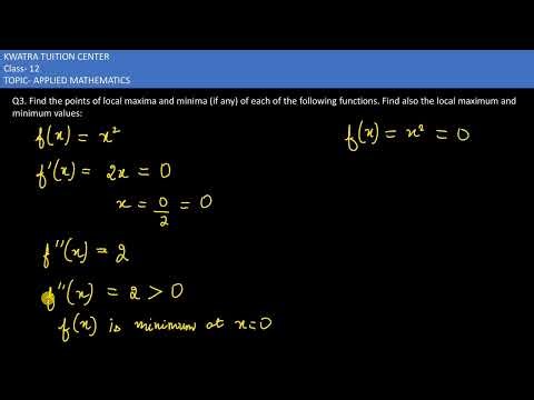 3 i. Q3. Find the points of local maxima and minima (if any) of each of the following functions.