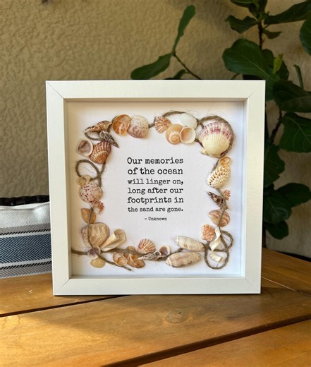 Our Memories Shell Shadow Box / Florida Handmade Gift - Etsy