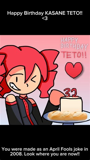HAPPY BIRTHDAY KASANE TETO!! #youtubeshorts #teto #kasaneteto #vocaloid #utau