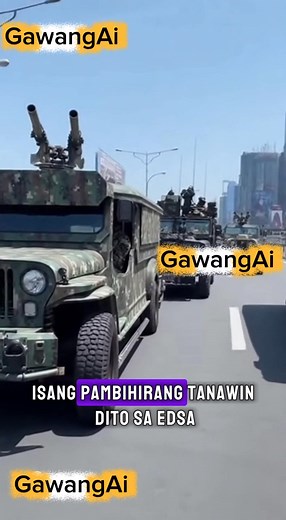 Ang biyaheng 'to, iba na. 🇵🇭 Ang "Gawang AI" weaponized jeepney convoy, dumadaan sa EDSA. Ang Hari ng Kalsada, naging Hari ng Digmaan. #GawangAI #Jeepney #EDSA #FutureMilitary #DefenseTech #Philippines #PinoyPride #MilitaryConvoy #WhatIf #HariNgKalsada | Gawang AI