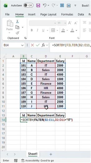 Learn how to use the SORTBY and FILTER function together in Excel | Majid Mazin