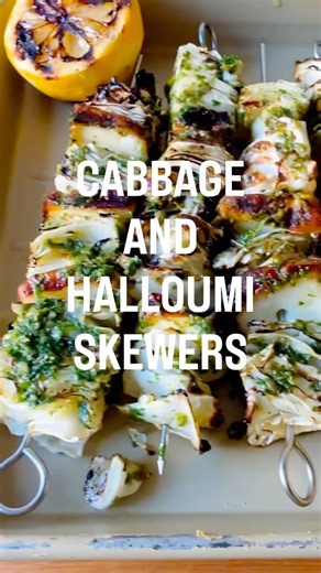 CABBAGE AND HALLOUMI SKEWERS