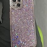 FABSPARK Case for iPhone 12,Glitter Crystal Diamond Rhinestones Sequin Shiny Bling Sparkly Glossy Luxury Electroplated Case,Aesthetic Cute Full Protection for iPhone 12,Golden