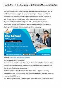 How to Prevent Cheating Using an Online Exam Management System - SlideServe