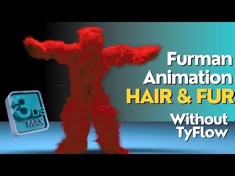 Furman animation in 3ds max 2024 without TyFlow | Hair and Fur animation Simple and easy #3dsmax