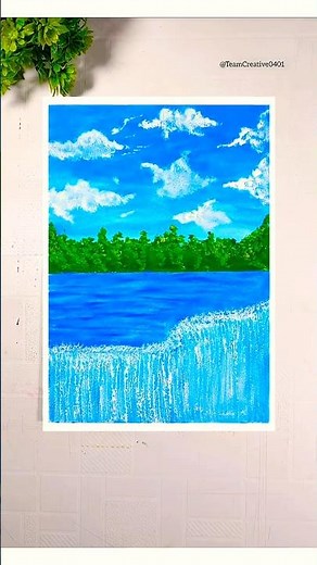 Easy & Beautiful Waterfall Drawing Tutorial for beginners ❤️🏞️✍️ #art #drawing #shorts