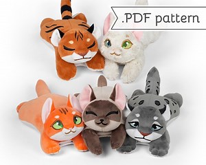 Lap Pets Plush Cats and Wildcats Sewing Pattern .pdf Tutorial - Etsy UK