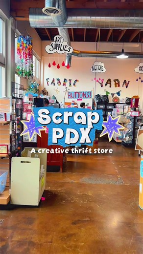 If you are a creative person looking for something to upcycle, @SCRAP PDX 🌈 is for you! This is a place where you’ll find everything you need for your next creative project. #scrappdx #planspdx #portlandoregon #thingstodoportland