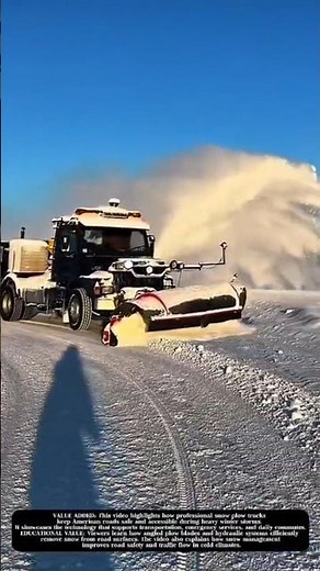 Snow Removal Truck Clears Roads Covered in Heavy Snow