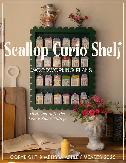 Lenox Spice Village Shelf Woodworking Plans: Spice Rack, Curio Cabinet, Kitchen Scallop Shelf - Etsy