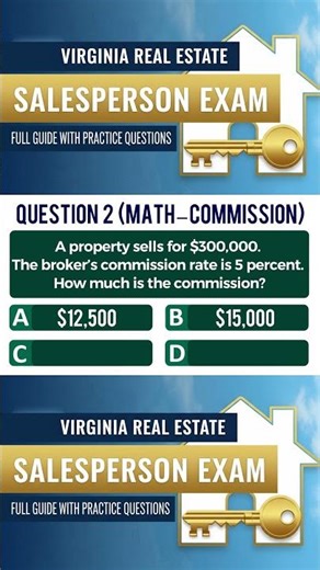 Can You Solve This? Real Estate Licensing Virginia Real Estate Salesperson Exam Practice Question